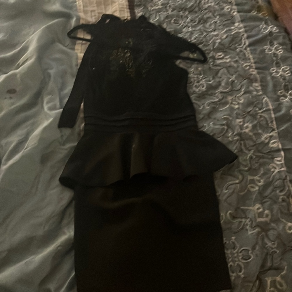 Peplum Nasty Gal vintage peplum black dress, Small, never worn.